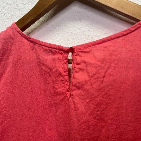 Coral Bay Womens Sleeveless Top Crochet Collar‎ Coral Linen Rayon Size 3X - Picture 7 of 12